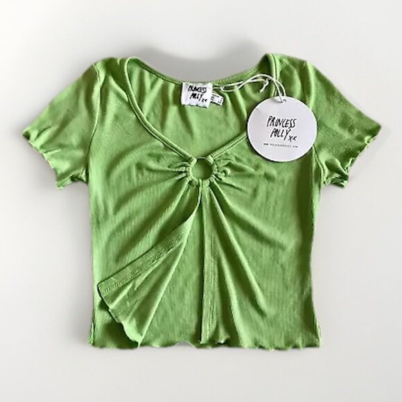 NWT Princess Polly Fenwick Green Crop Top US Size 2 - Picture 3 of 7